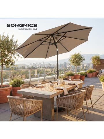 SONGMICS Sonnenschirm Sheld in Taupe - (H)239 x Ø270 cm