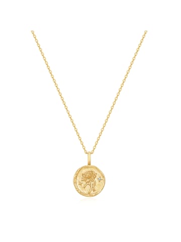 Glanzstücke München Kette Geburtsblume November Chrysantheme aus Sterling Silber mit Zirkonia in gelbgold
