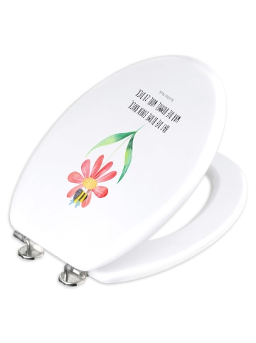 Mr. & Mrs. Panda Toilettendeckel Hummel Blume mit Spruch in Weiß