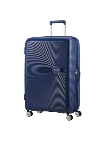 American Tourister Soundbox - 4-Rollen-Trolley 77 cm erw. (gelb) in midnight navy