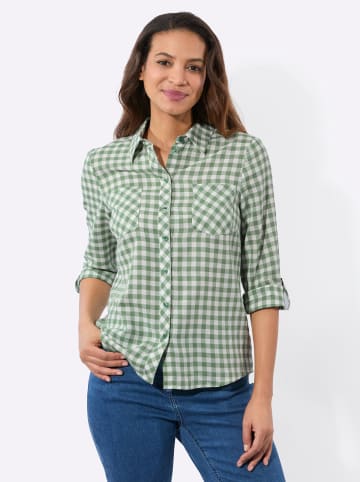 WITT WEIDEN Karo-Flanellbluse in eucalyptus-ecru-kariert
