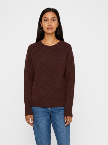 Vero Moda Strick Pullover Meliert Basic Langarm VMDOFFY in Weinrot