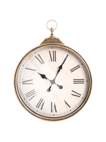 Beliani Wanduhr GANDIA in Gold/Schwarz/Beige - (W) 40 x (H) 51 x (L) 5 cm