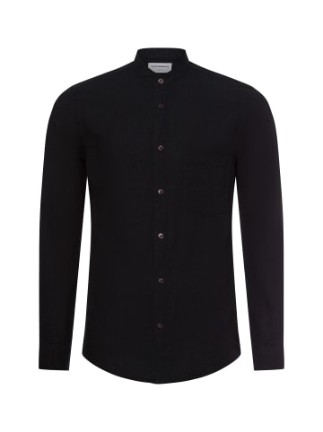 Lindbergh Freizeithemd mit Leinen-Anteil in schwarz