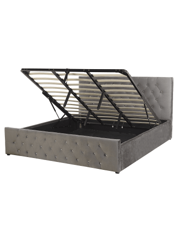 Beliani 2-tlg Doppelbett AMIENS in Grau