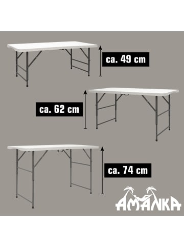 AMANKA Garten Klapptisch 120 x 60 cm höhenverstellbar in Bunt