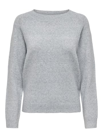 ONLY Strickpullover in Light Grey Melange