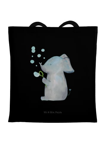 Mr. & Mrs. Panda Tote Bag Elefant Seifenblasen ohne Spruch in Schwarz