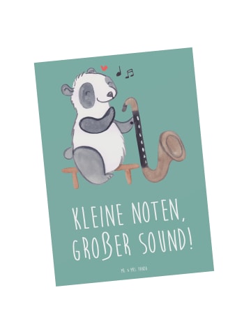 Mr. & Mrs. Panda Postkarte Bassklarinette Sound mit Spruch in Meeresbrise