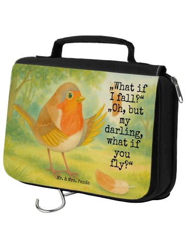 Mr. & Mrs. Panda Make-Up Tasche Rotkehlchen Federn Design mit Sp... in Weiß