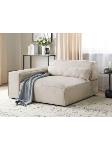 Beliani Sofaelement HELLNAR in Beige - (W) 131 x (H) 70 x (L) 126 cm rechtsseitig