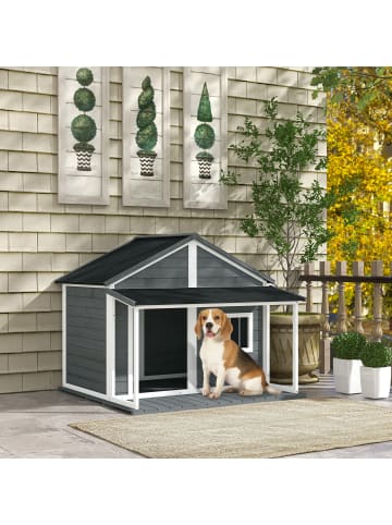 Pawhut Hundehütte 124L x 112B x 105Hcm