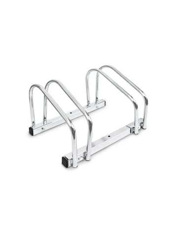 relaxdays 4x Fahrradständer in Silber - (B)40 x (H)26 x (T)32 cm