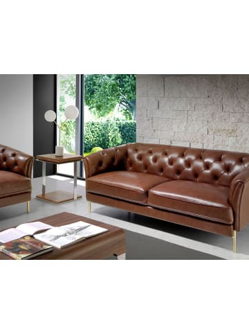Angel Cerdá Ecktisch 2038 in Walnuss / Stahl – (B)45 x (H)55 x (T)45 cm