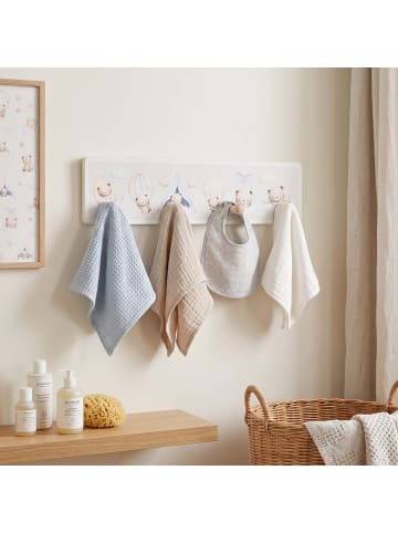 relaxdays Kindergarderobe in  Natur/ Weiß - (B)38 x (H)10 x (T)5,5 cm