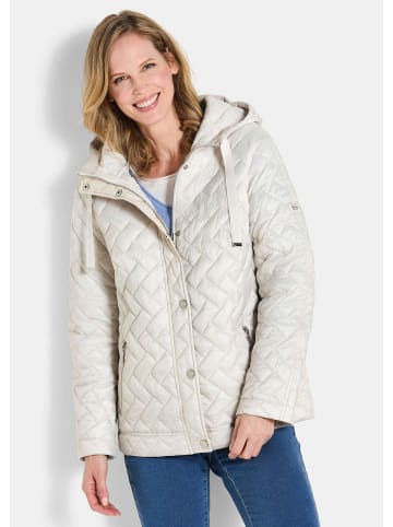 GOLDNER Kurzgröße:  Steppjacke Leichte Steppjacke mit Kapuze in stein