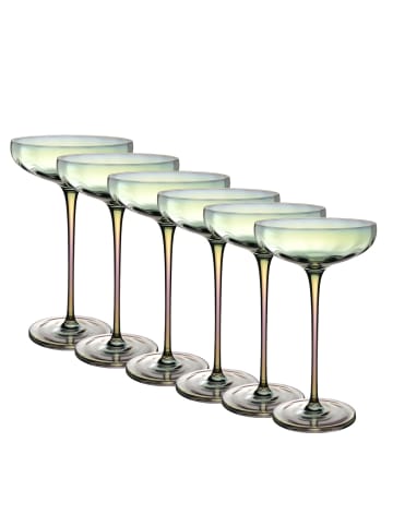 Intirilife Martini Cocktail Glas 140ml in 6x 140ml Regenbogen Schimmer