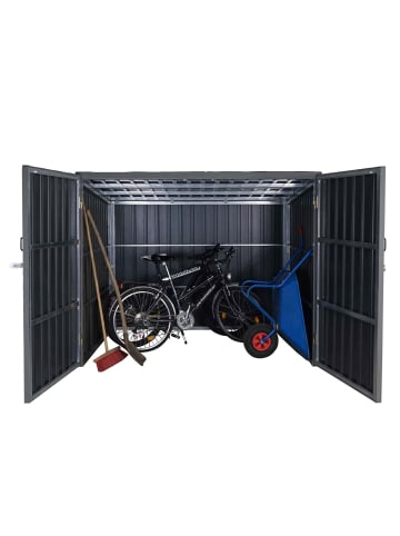 MCW WPC-Fahrradgarage J29, 4 Räder 172x213x160cm grau