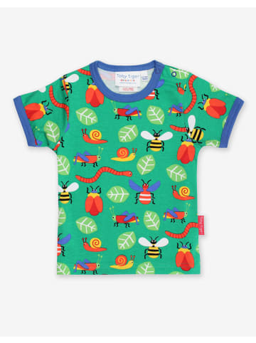 Toby Tiger T-Shirt mit Käfer Print in grün