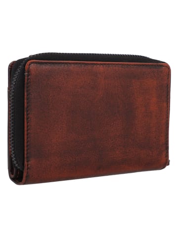 Greenburry Destressed Geldbörse RFID Schutz Leder 13.5 cm in rusty orange