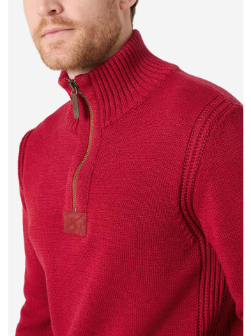 Timezone Hochwertiger Strickpullover mit Reißverschluss-Details in Rot