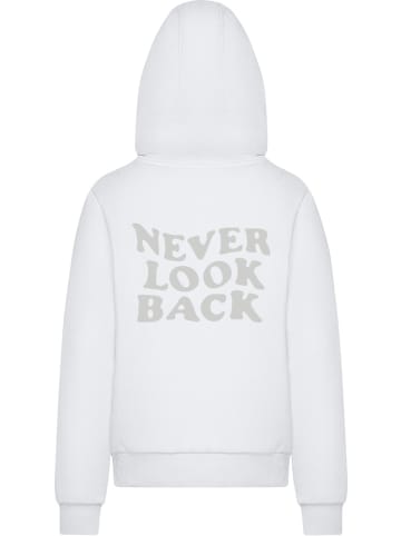 Mister Tee Hoodie "Never Look Back Ladies Fluffy Hoody" in Weiß