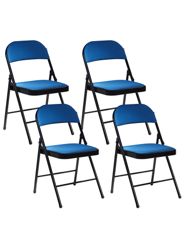 Beliani 4er-Set Konferenzstuhl SPARKS in Blau/Schwarz