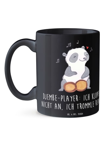 Mr. & Mrs. Panda Teetasse Djembe Rhythmus mit Spruch in Schwarz