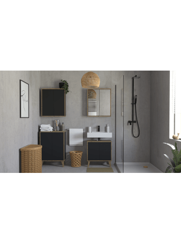 Phoenix Group AG  Waschbeckenunterschrank MORENA mit 2 Türen, Grau/Eiche