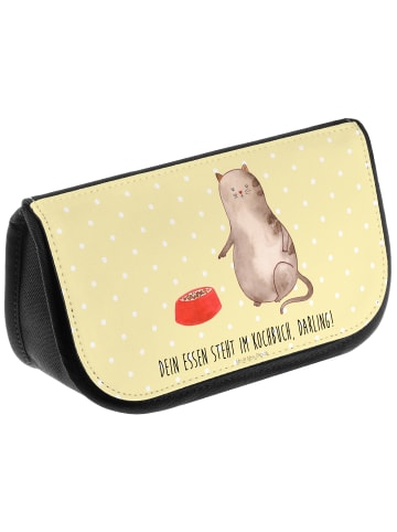 Mr. & Mrs. Panda Kosmetiktasche Katze Fressen mit Spruch in Gelb Pastell