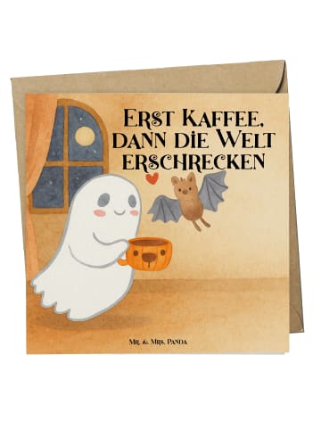 Mr. & Mrs. Panda Deluxe Karte Gespenst Kaffee Design mit Spruch in Weiß