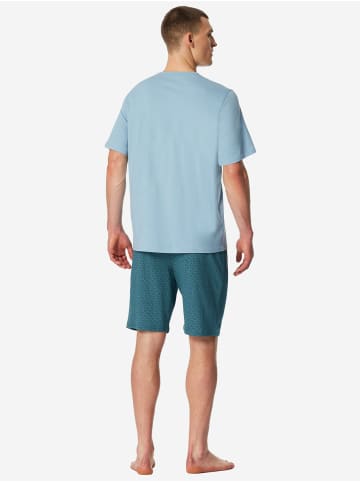 Schiesser Pyjama Casual Essentials in hellblau