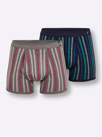 WITT WEIDEN Hose kurz in anthrazit-bedruckt + marine-bedruckt