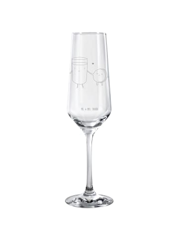 Mr. & Mrs. Panda Champagnerglas Milch Keks ohne Spruch in Transparent