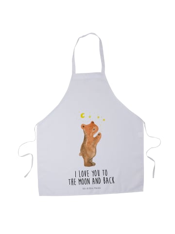 Mr. & Mrs. Panda Schürze Verliebter Bär mit Spruch in Weiß