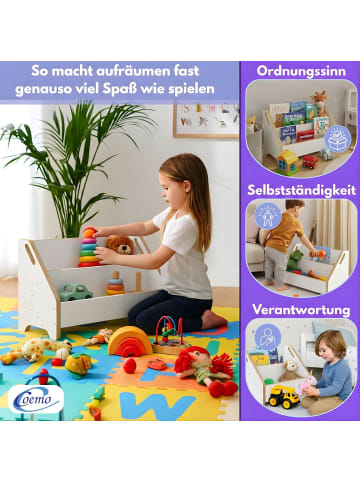 Mein-Regal Bücherbox DOOWY Bücherregal 2 Fächer 61 x 24 x 34 cm in Weiß