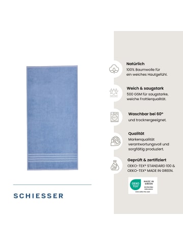 Schiesser Duschtuchset Milano 2-teilig in Hellblau