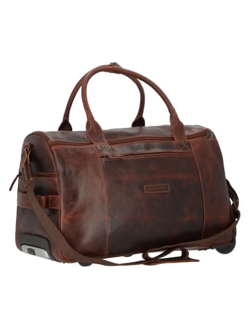 Greenburry Rugged 2 Rollen Reisetasche Leder 53 cm in brown