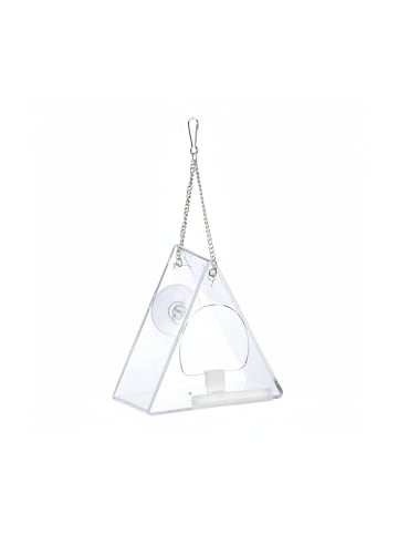 relaxdays Vogelfutterhaus in Transparent - (B)12,5 x (H)13 x (T)7,5 cm