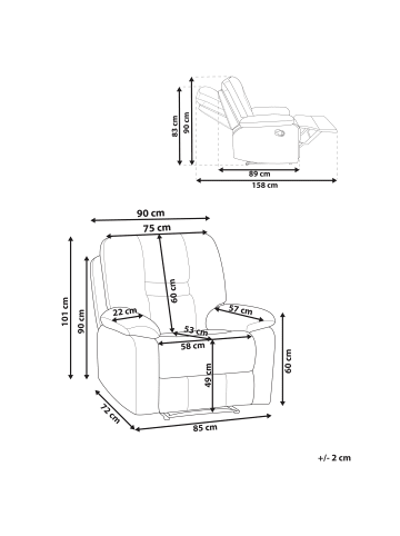 Beliani Sessel BERGEN in Orange - (W) 85 x (H) 101 x (L) 74 cm