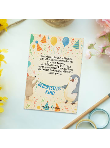 Mr. & Mrs. Panda Ansichtskarte Maus Pinguin Geburtstag Design mi... in Weiß