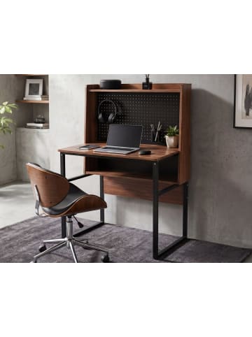 Beliani Schreibtisch BUXTON in Braun/Schwarz - (W) 84 x (H) 121 x (L) 48 cm