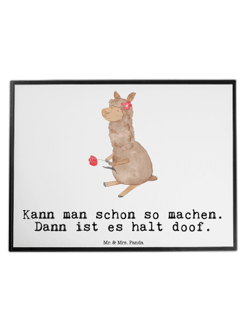 Mr. & Mrs. Panda Schreibunterlage Alpaka Blume mit Spruch in Weiß