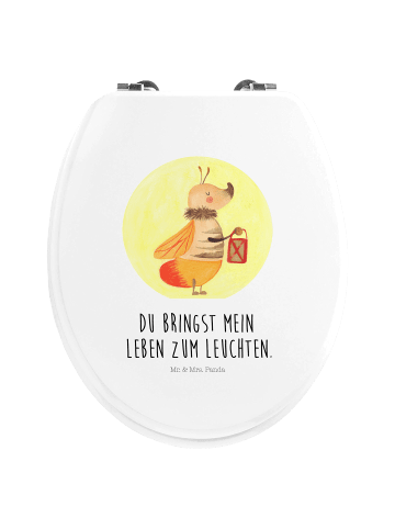 Mr. & Mrs. Panda Toilettendeckel Glühwürmchen mit Spruch in Weiß