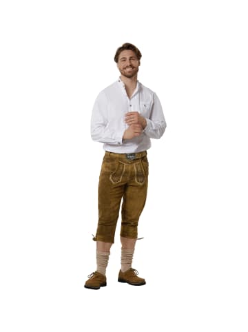 tectake Lange Lederhose Jakob in olivbraun