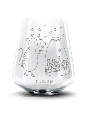 Mr. & Mrs. Panda Blümchentailglas Maus Sterne ohne Spruch in Transparent