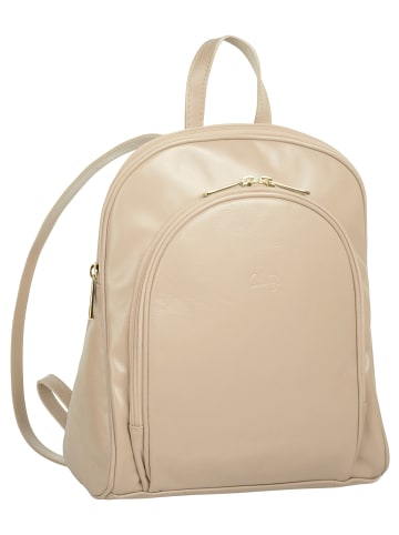 Cluty City-Rucksack echt Leder in beige