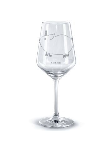 Mr. & Mrs. Panda Weinglas Einhorn Schwein ohne Spruch in Transparent