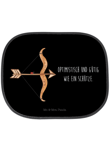 Mr. & Mrs. Panda Sonnenschutz Auto Sternzeichen Schütze mit Spruch in Schwarz