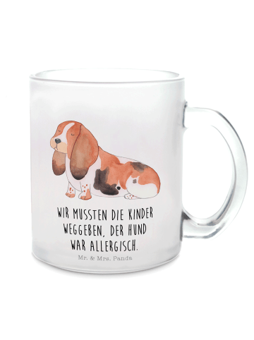 Mr. & Mrs. Panda Teeglas Hund Basset Hound mit Spruch in Transparent